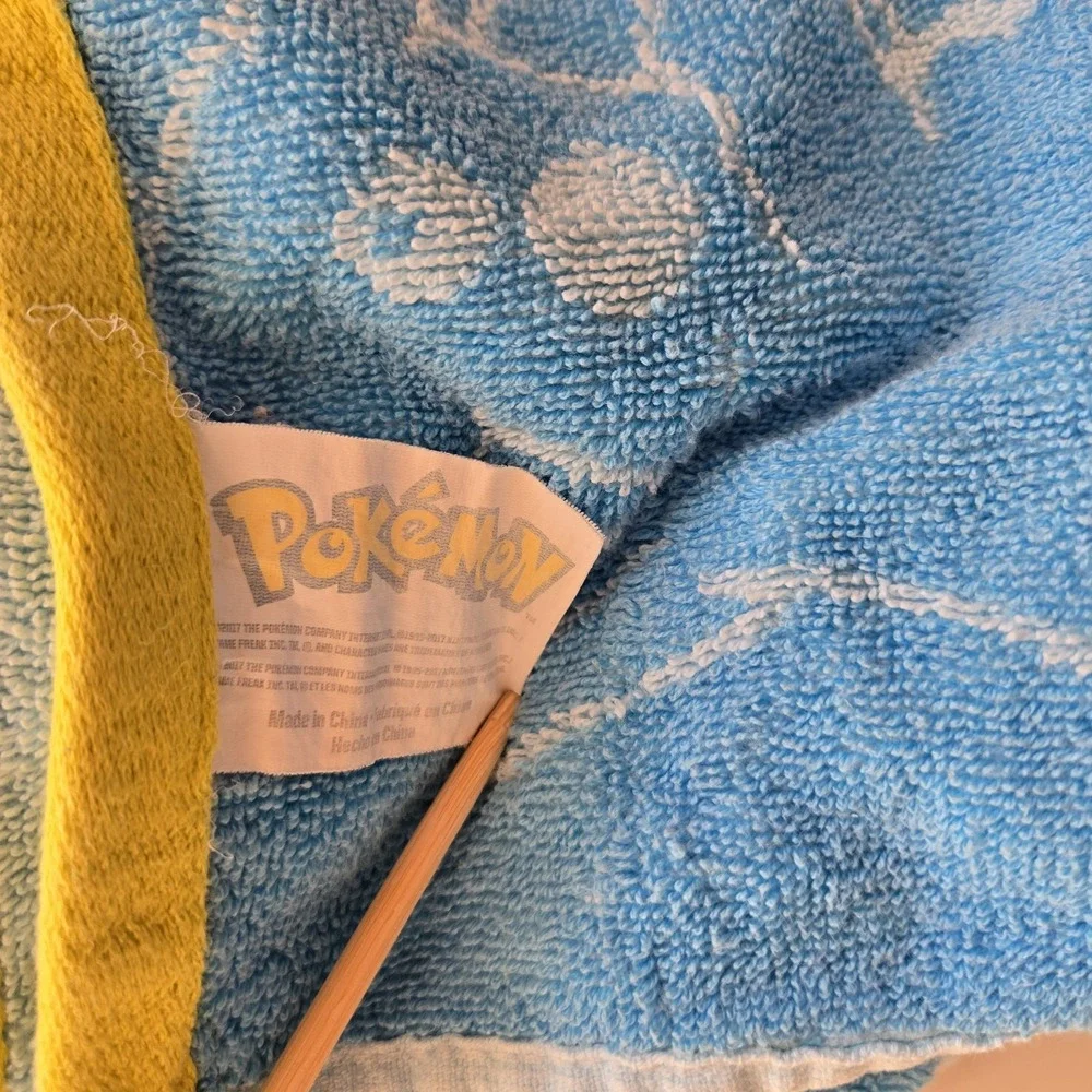 Pokemon Speed Moves Bath Towel Embroidered‎ Blue